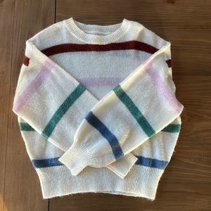 Anine Bing Lydia Multi Colored Striped Open Knit Seater Sz S